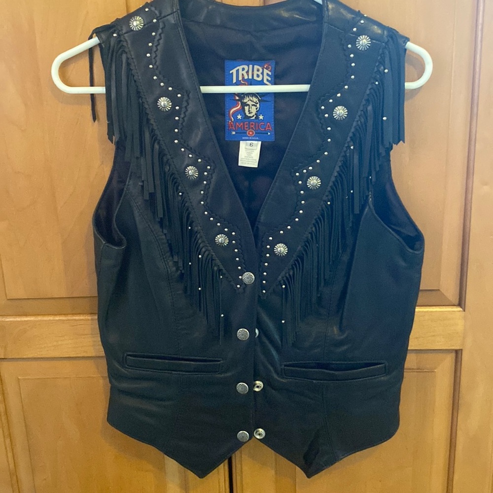 Tribe America Leather Vest size 6